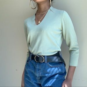 Muted Green 3/4 Sleeve Top